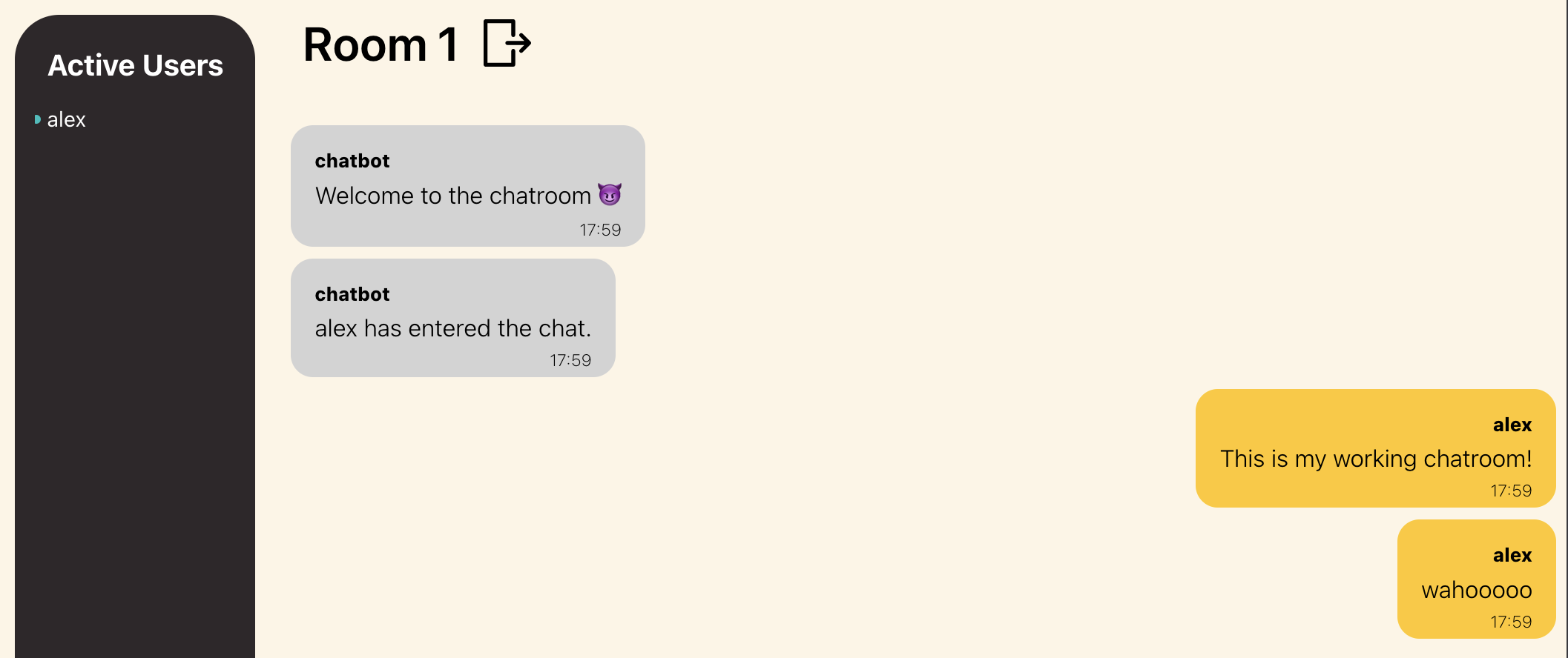 UI of an instant messaging application